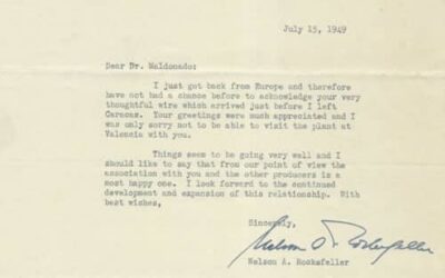 Carta de Nelson A. Rockefeller para Iván D. Maldonado, New York, 1 pág.