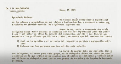 EFE 36: Carta de Iván Darío Maldonado para Nelson A. Rockefeller