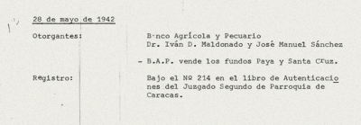 EFE 61: Mayo 1942 · Iván Darío Maldonado compra la hacienda Paya