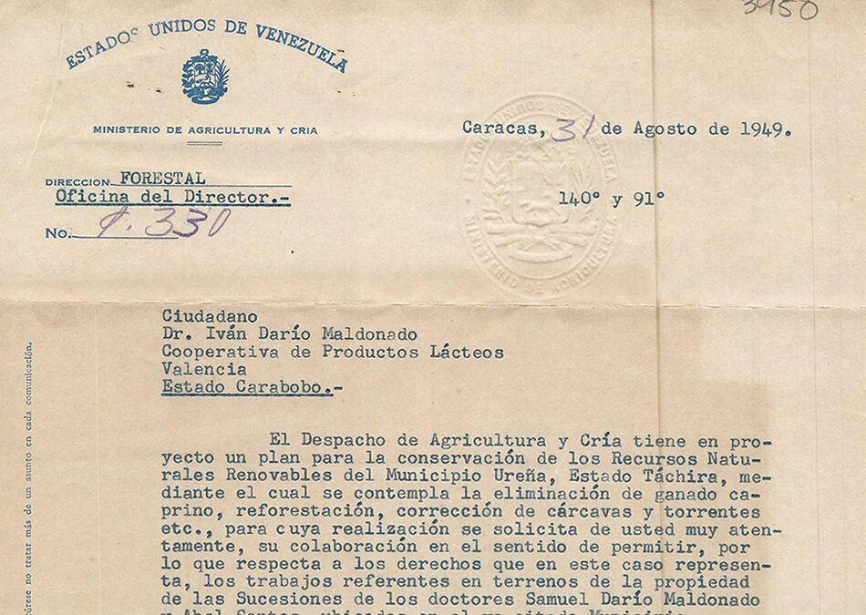 EFE 77: En 1949 Iván Darío Maldonado apoyó un plan de conservación de los recursos naturales de Ureña